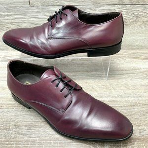 Bruno Magli Seneca Men's Derby Dress Shoe Plain Toe Burgundy Leather Size 10 M